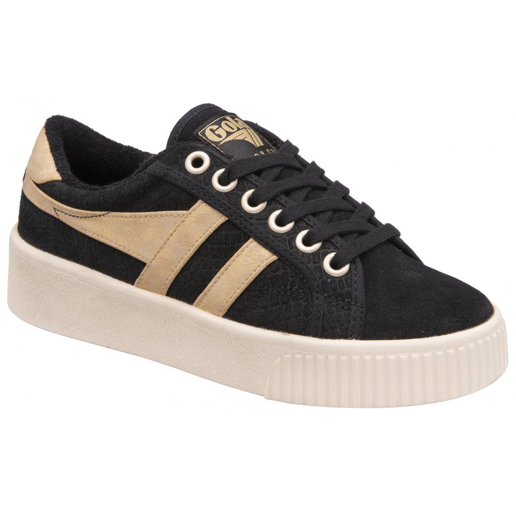 Gola Classics Baseline Mark Cox Mirror Shoes Fekete Arany Hungary | ULW-140592