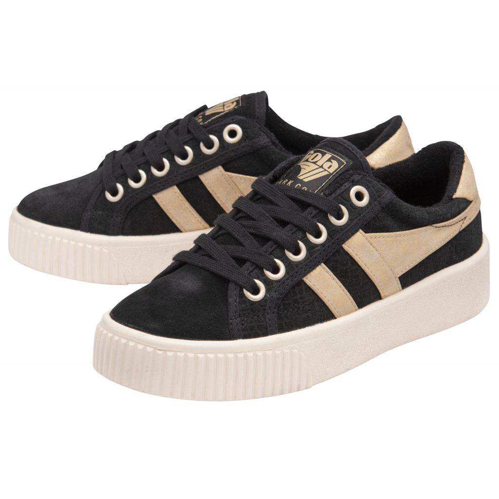 Gola Classics Baseline Mark Cox Mirror Shoes Fekete Arany Hungary | ULW-140592
