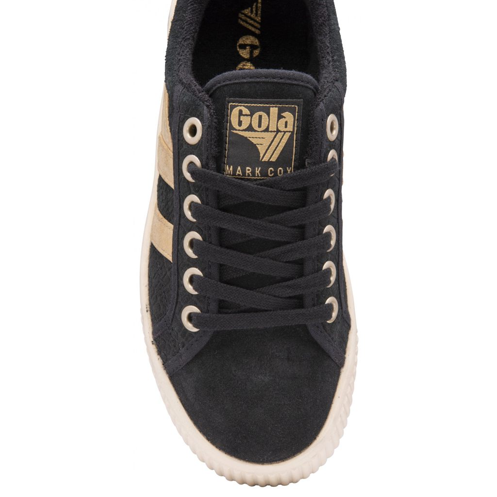Gola Classics Baseline Mark Cox Mirror Shoes Fekete Arany Hungary | ULW-140592