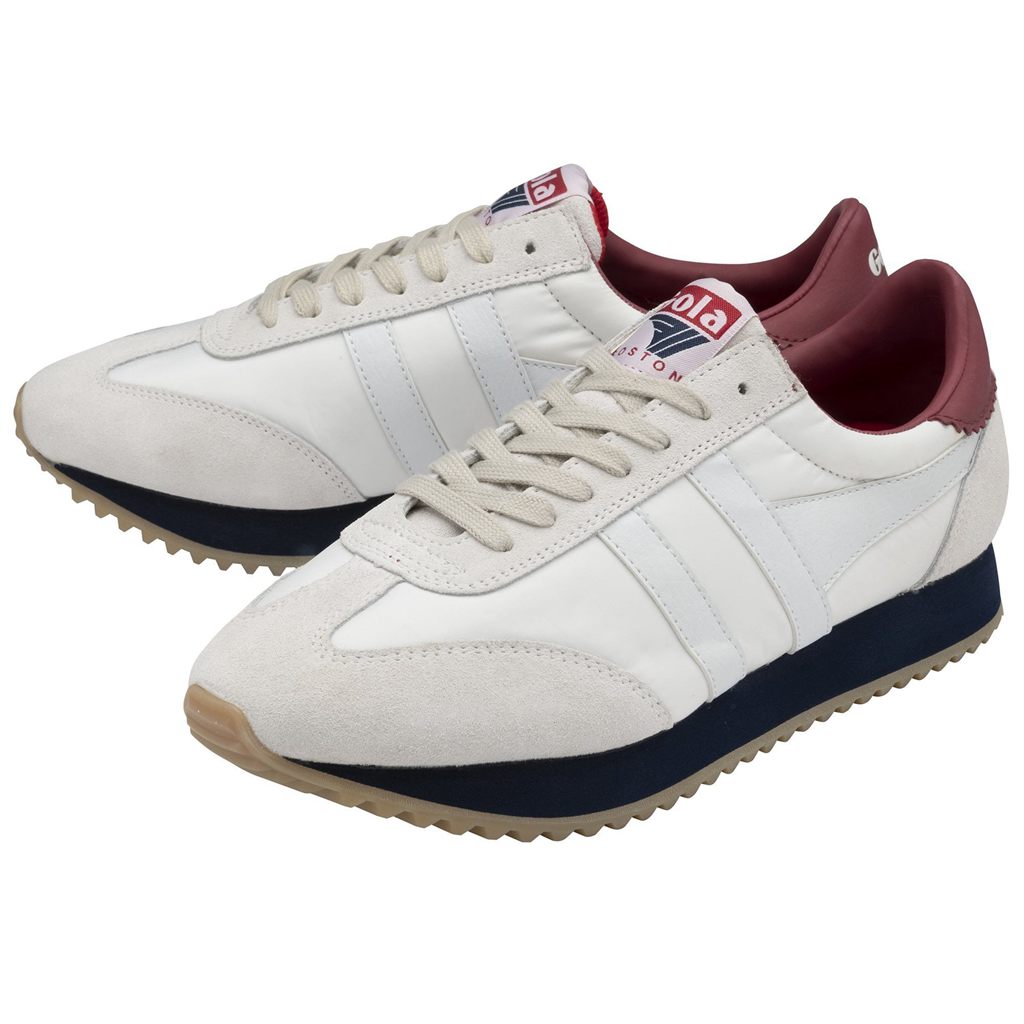 Gola Classics Boston '78 Sneakers Fehér Sötétkék Mélypiros Hungary | DSX-923408