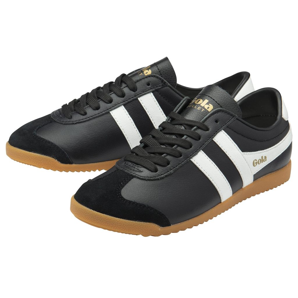 Gola Classics Bullet Leather Sneakers Fekete Fehér Hungary | BTX-739542