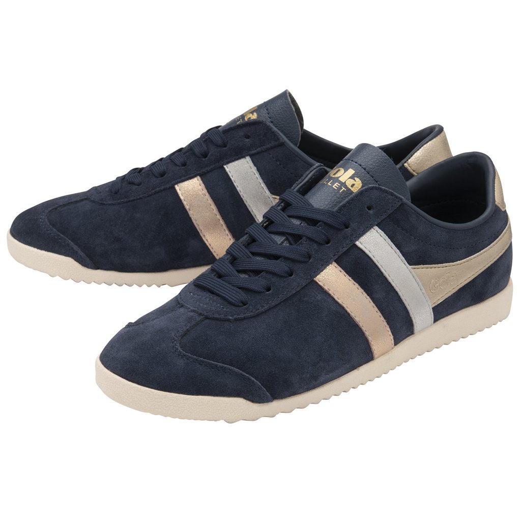 Gola Classics Bullet Mirror Trident Sneakers Sötétkék Titán Arany Hungary | YEX-728106