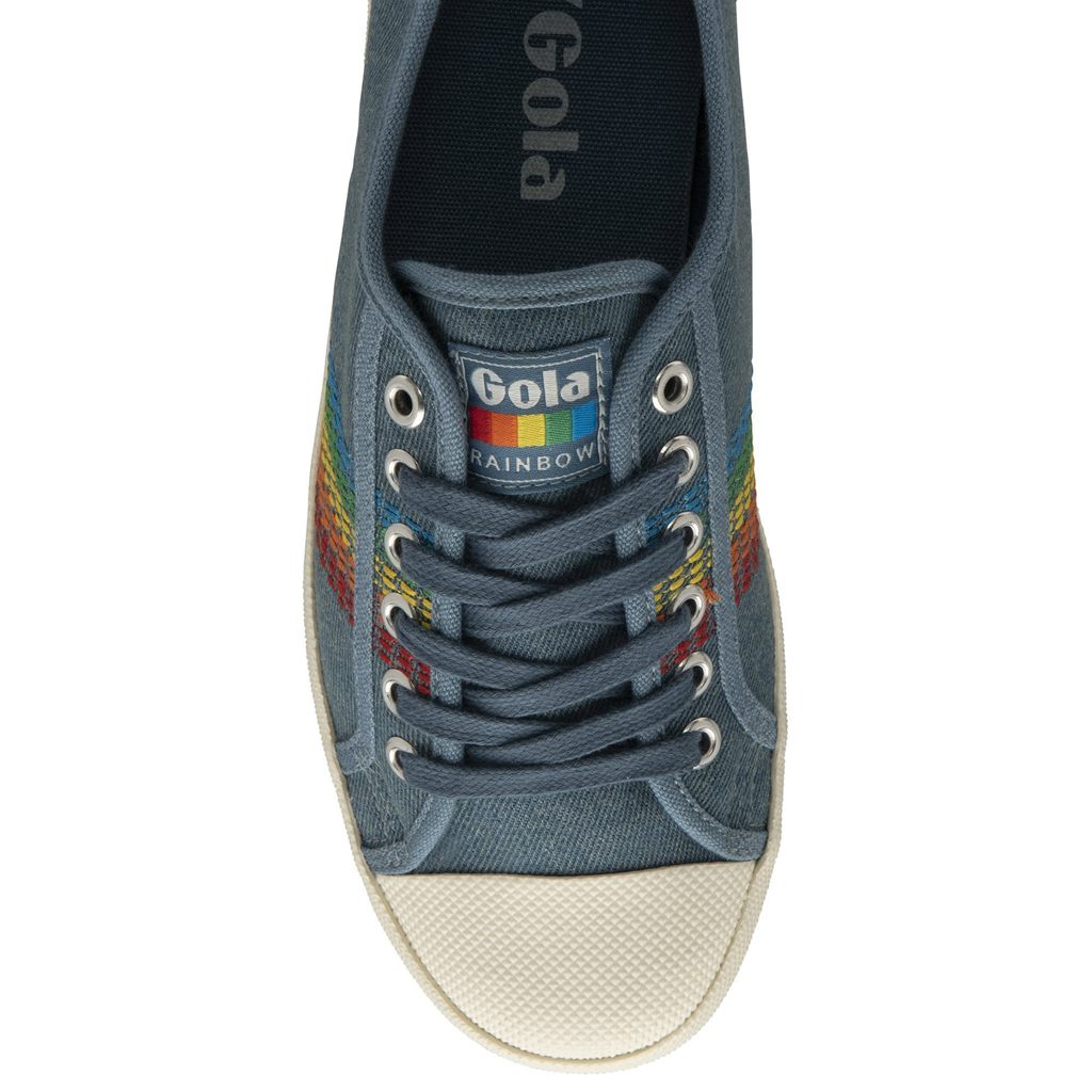 Gola Classics Coaster Rainbow Stitch Shoes Denim Multi Hungary | ZQJ-641729