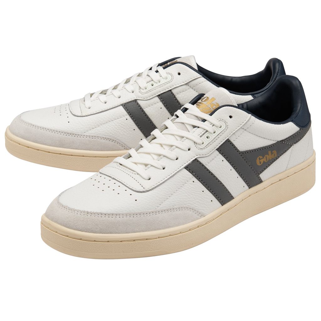 Gola Classics Contact Leather Sneakers Fehér Sötétkék Hungary | GHM-012785