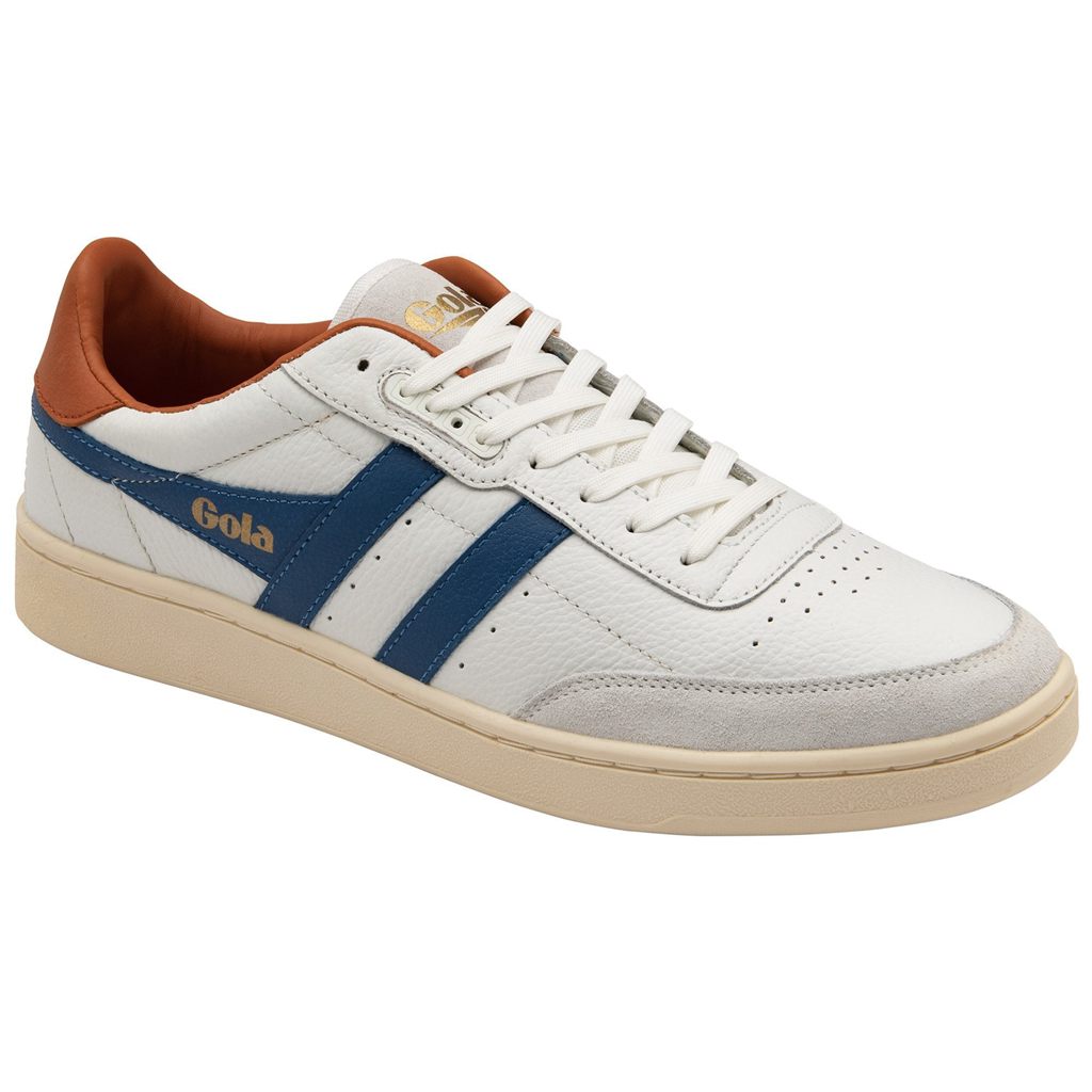 Gola Classics Contact Leather Sneakers Fehér Kék Narancssárga Hungary | AOB-069413
