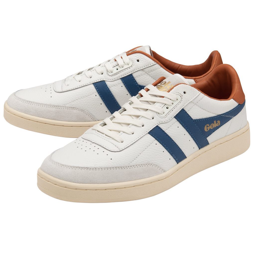 Gola Classics Contact Leather Sneakers Fehér Kék Narancssárga Hungary | AOB-069413