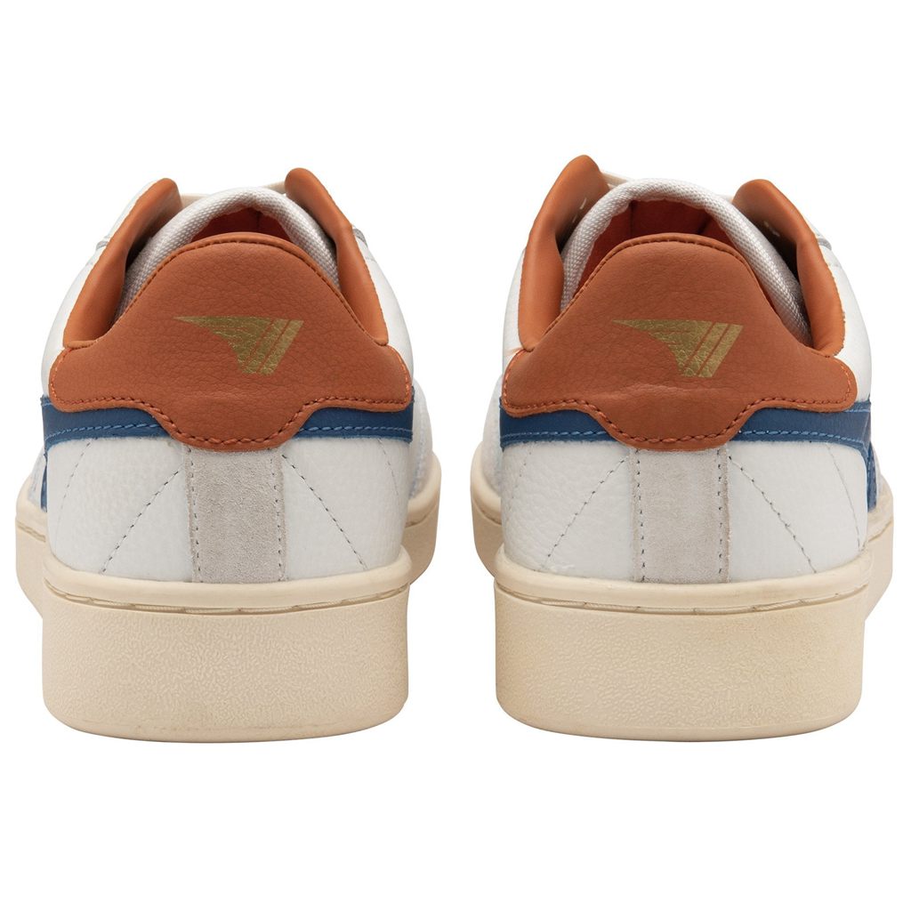 Gola Classics Contact Leather Sneakers Fehér Kék Narancssárga Hungary | AOB-069413