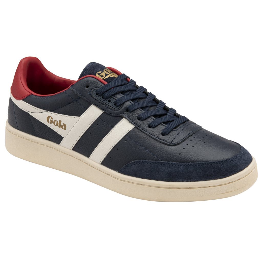 Gola Classics Contact Leather Sneakers Sötétkék Fehér Mélypiros Hungary | CRA-913604