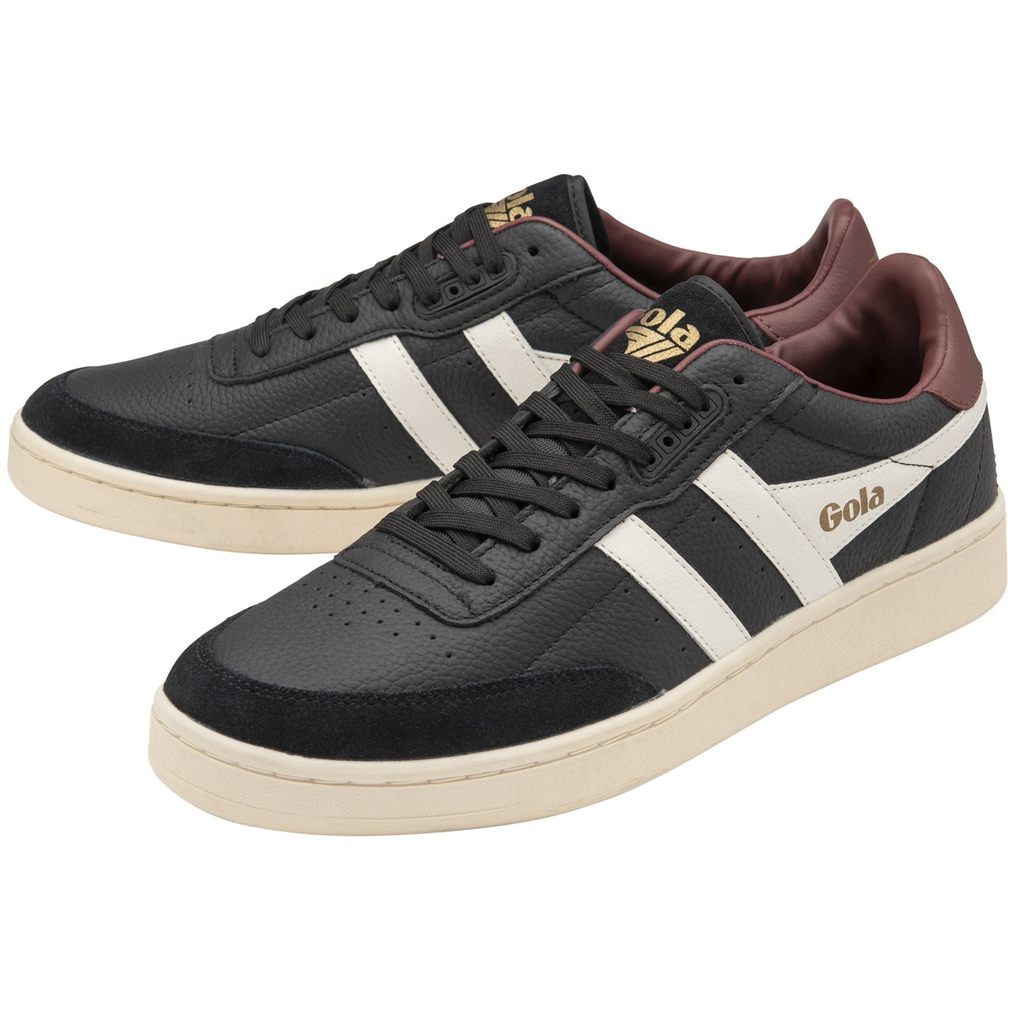 Gola Classics Contact Leather Sneakers Fekete Fehér Bordó Hungary | JXT-248603