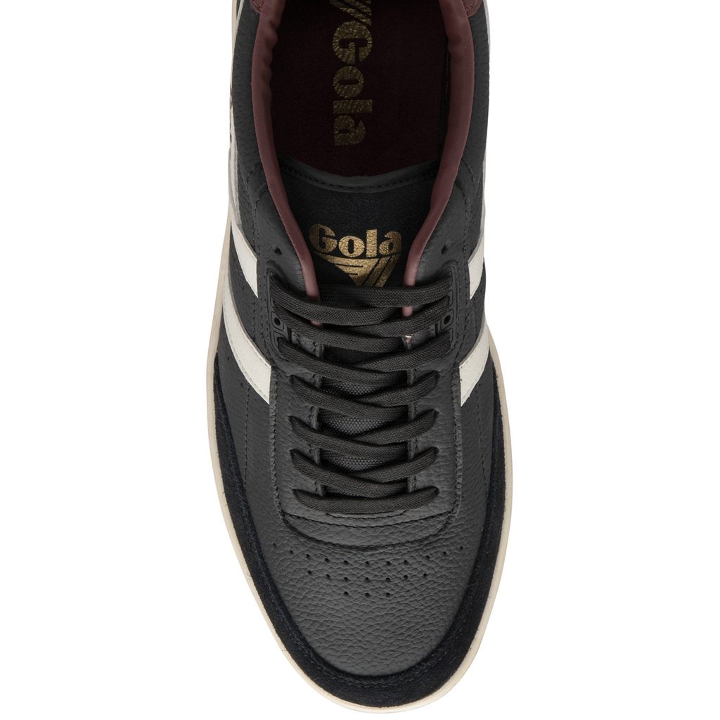 Gola Classics Contact Leather Sneakers Fekete Fehér Bordó Hungary | JXT-248603