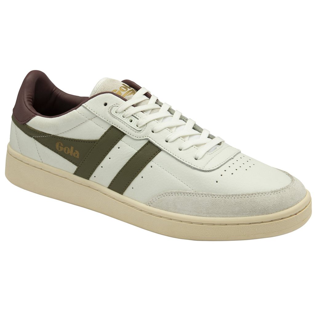 Gola Classics Contact Leather Sneakers Fehér Khaki Bordó Hungary | NYB-365019