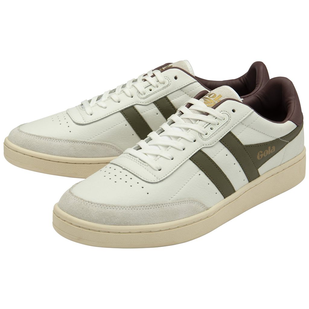 Gola Classics Contact Leather Sneakers Fehér Khaki Bordó Hungary | NYB-365019