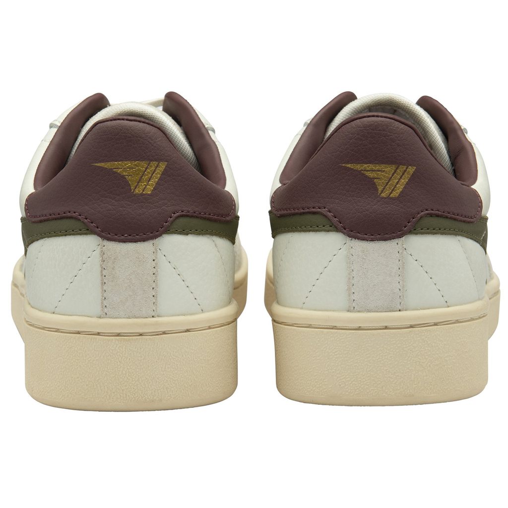 Gola Classics Contact Leather Sneakers Fehér Khaki Bordó Hungary | NYB-365019
