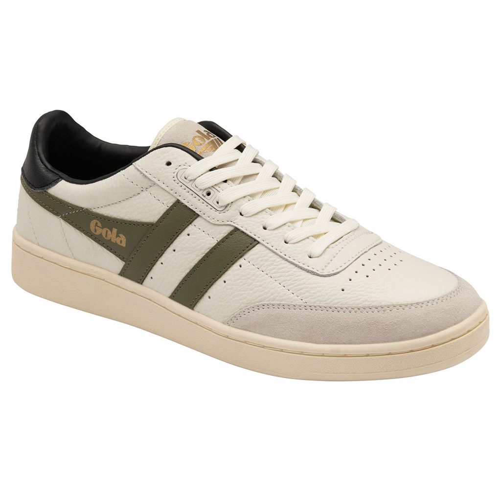 Gola Classics Contact Leather Sneakers Fehér Khaki Fekete Hungary | PSR-687295