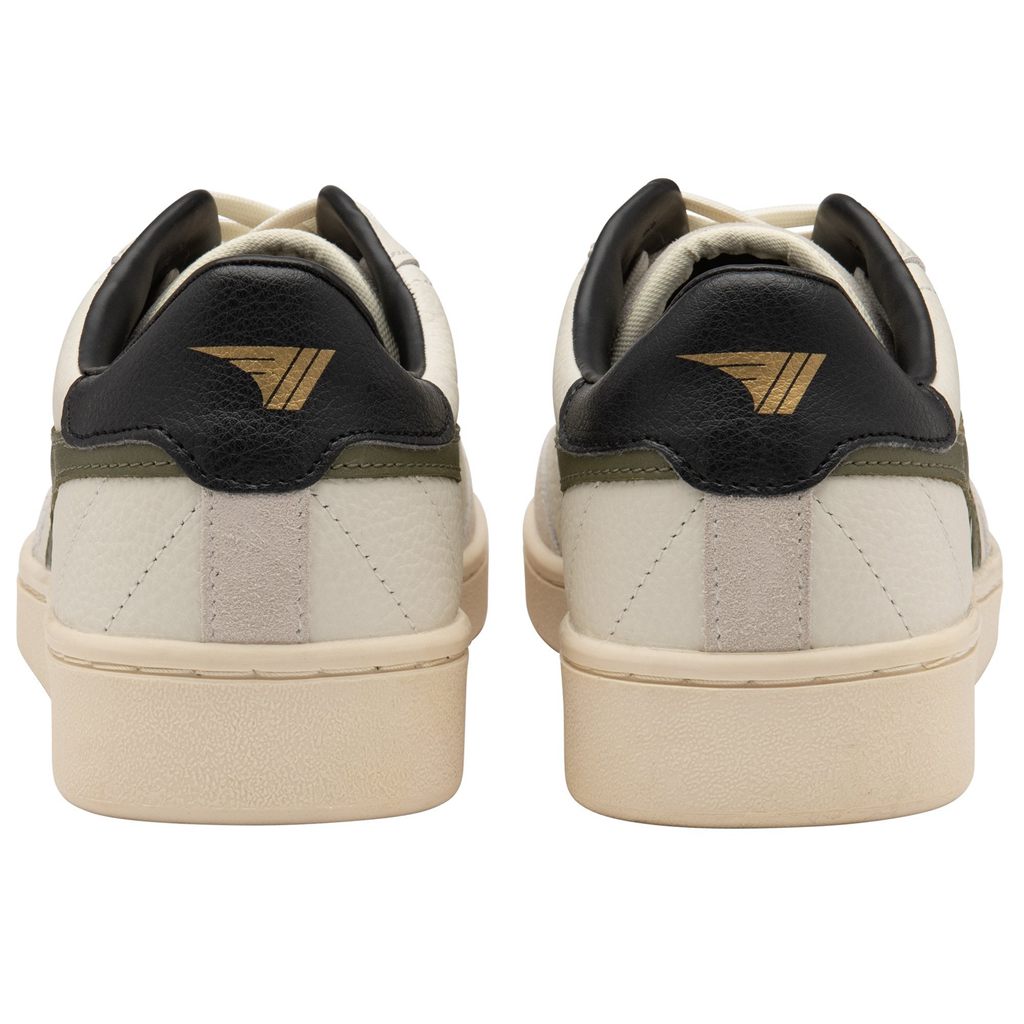 Gola Classics Contact Leather Sneakers Fehér Khaki Fekete Hungary | PSR-687295