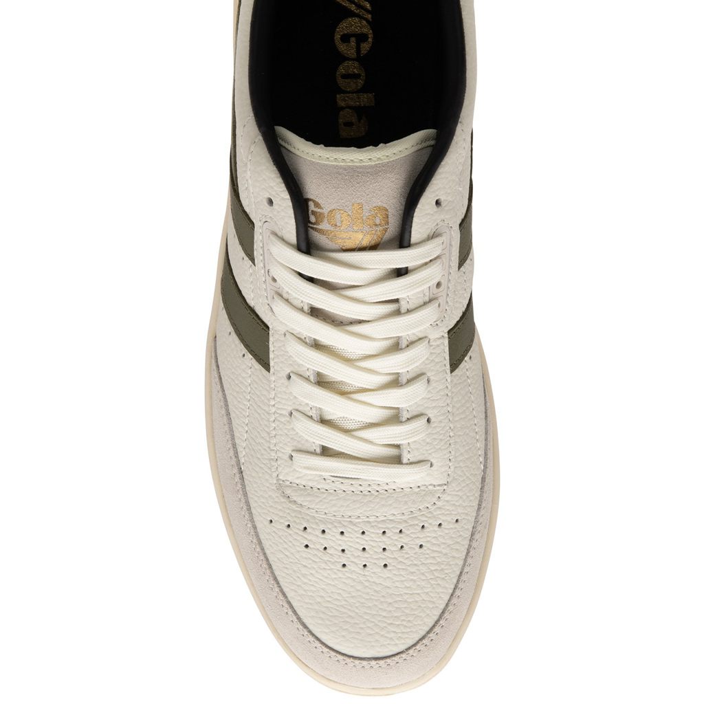 Gola Classics Contact Leather Sneakers Fehér Khaki Fekete Hungary | PSR-687295