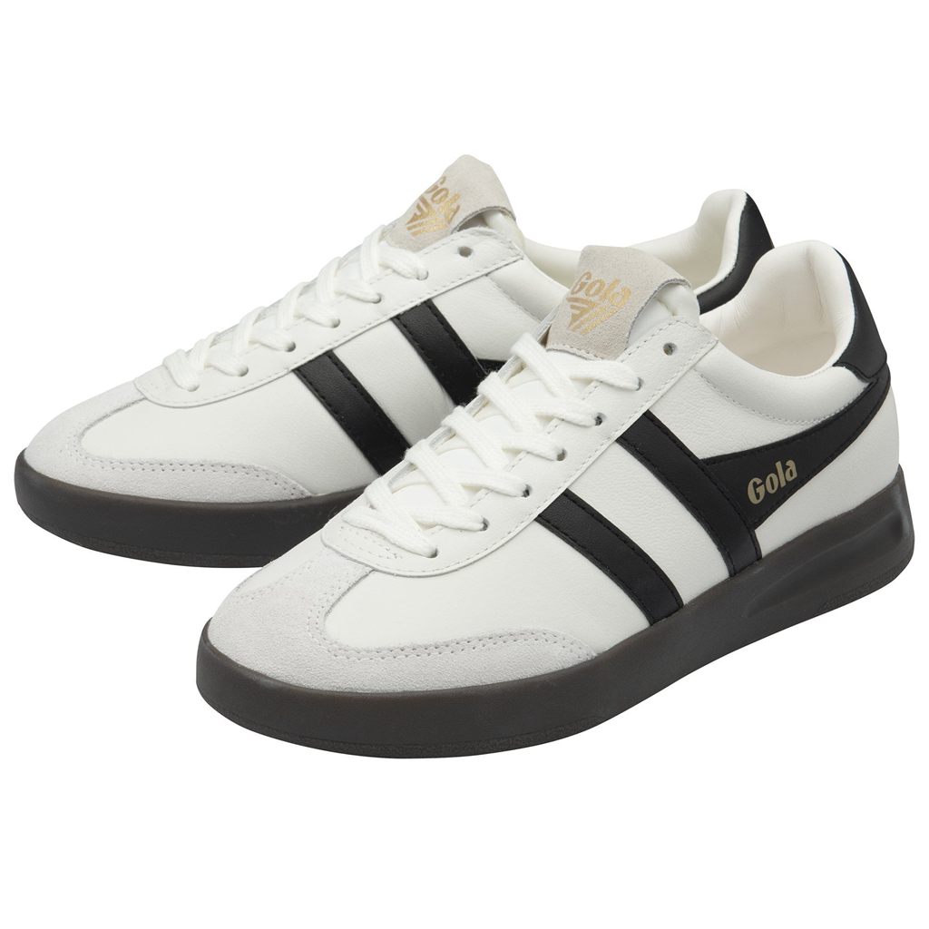 Gola Classics Cyclone Leather Sneakers Fehér Fekete Sötét Hungary | ABF-725839