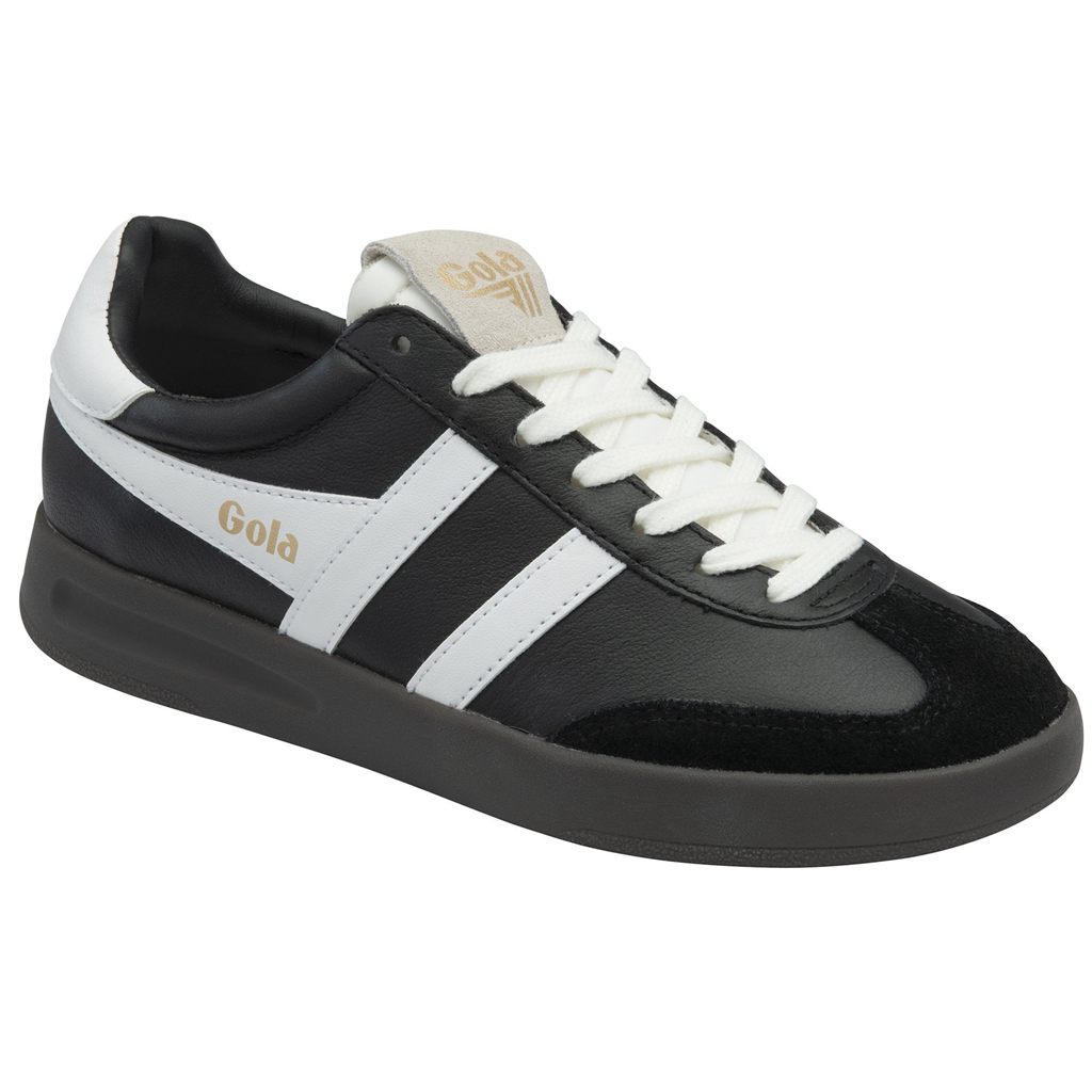 Gola Classics Cyclone Leather Sneakers Fekete Fehér Sötét Hungary | QGA-645293