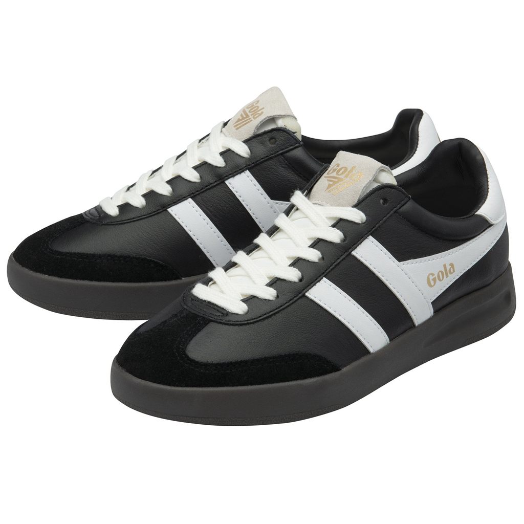 Gola Classics Cyclone Leather Sneakers Fekete Fehér Sötét Hungary | QGA-645293