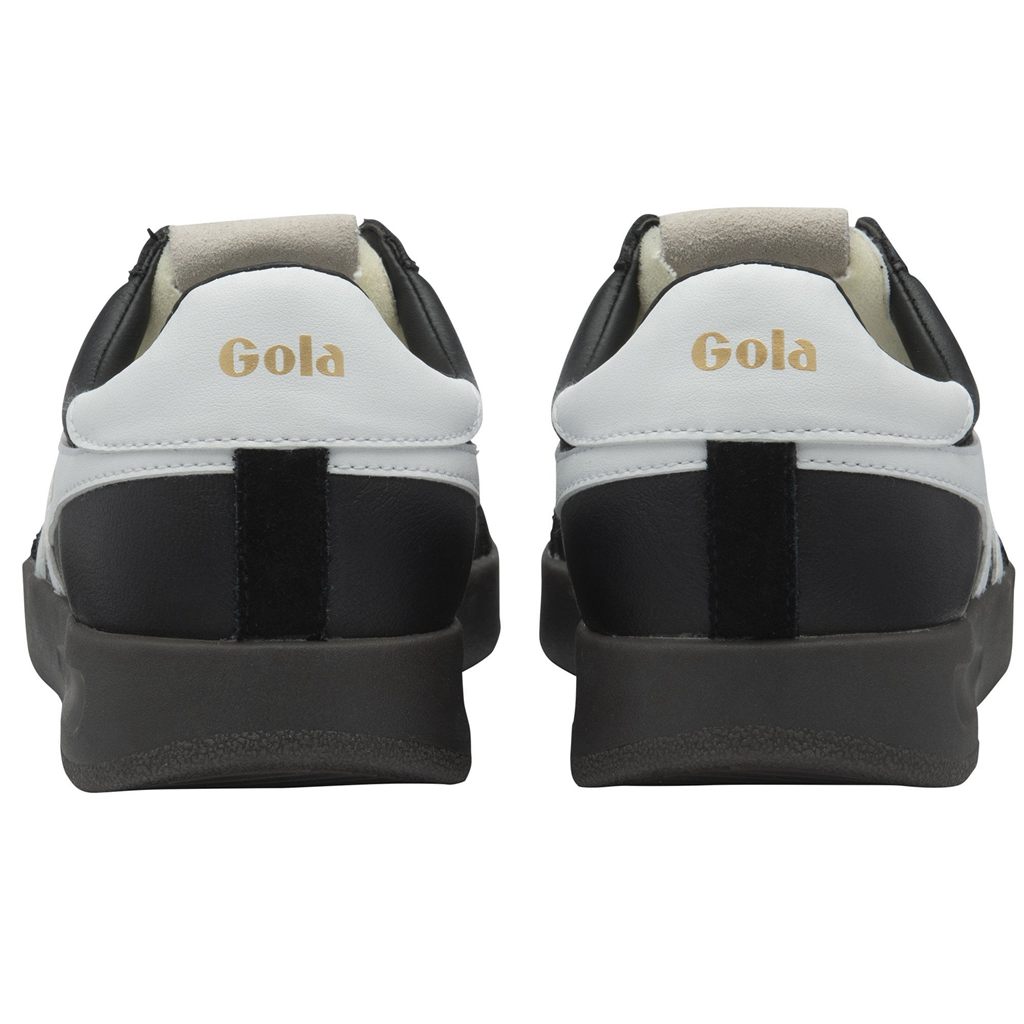Gola Classics Cyclone Leather Sneakers Fekete Fehér Sötét Hungary | QGA-645293