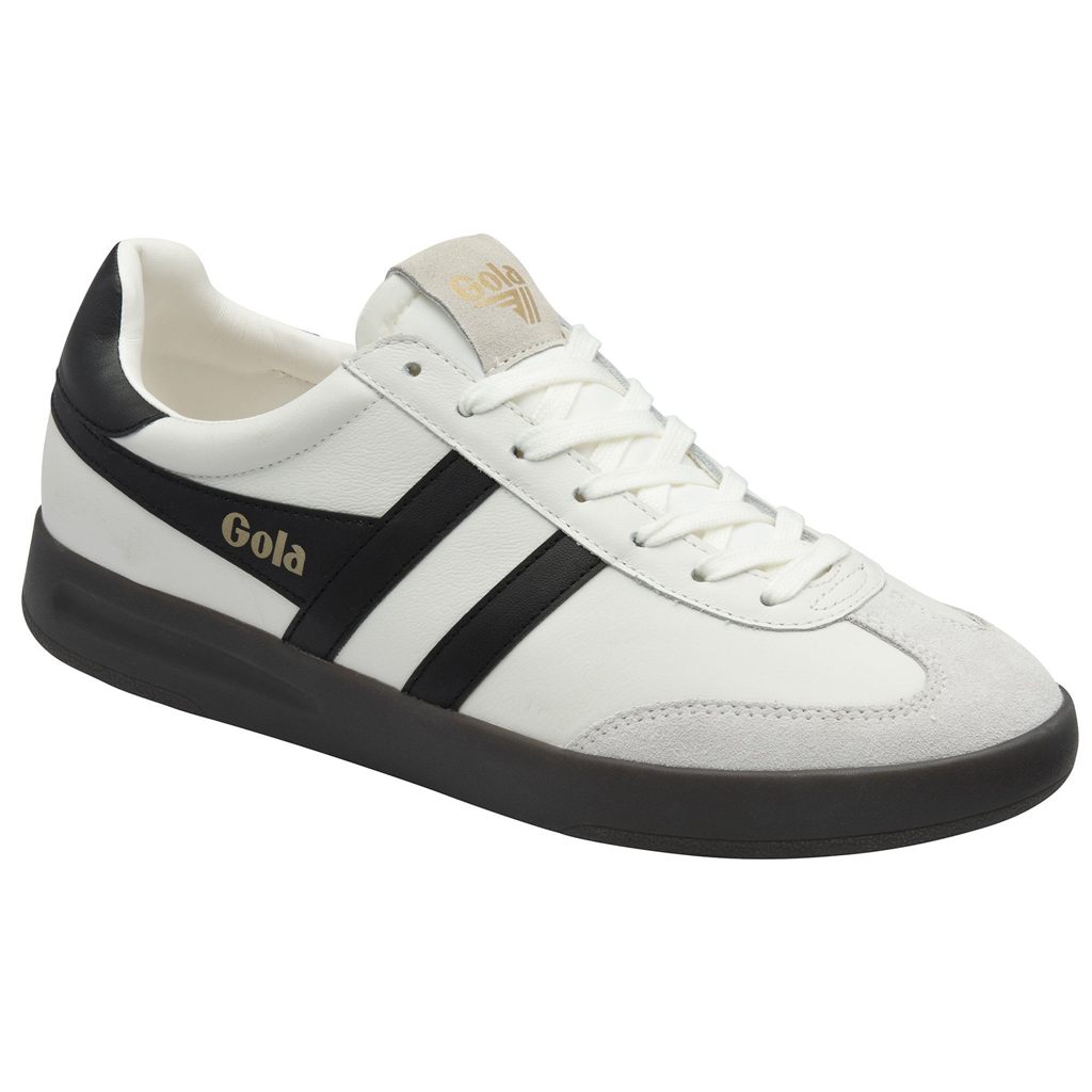 Gola Classics Cyclone Leather Sneakers Fehér Fekete Sötét Hungary | UWV-873542