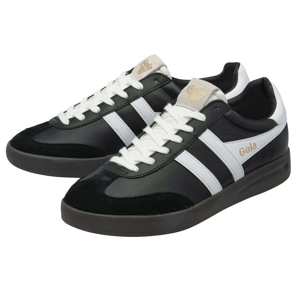 Gola Classics Cyclone Leather Sneakers Fekete Fehér Sötét Hungary | BXF-029641