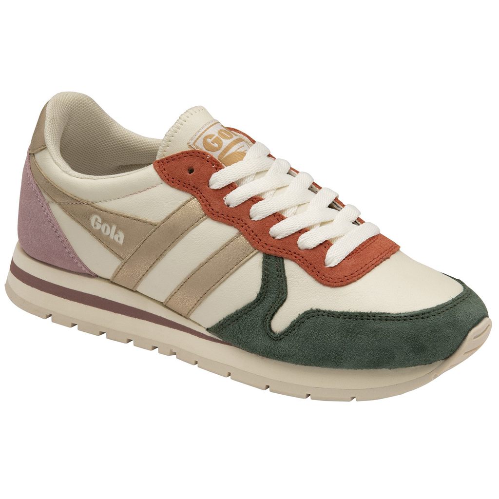 Gola Classics Daytona Quadrant Sneakers Fehér Arany Rózsaszín Hungary | WTS-268079