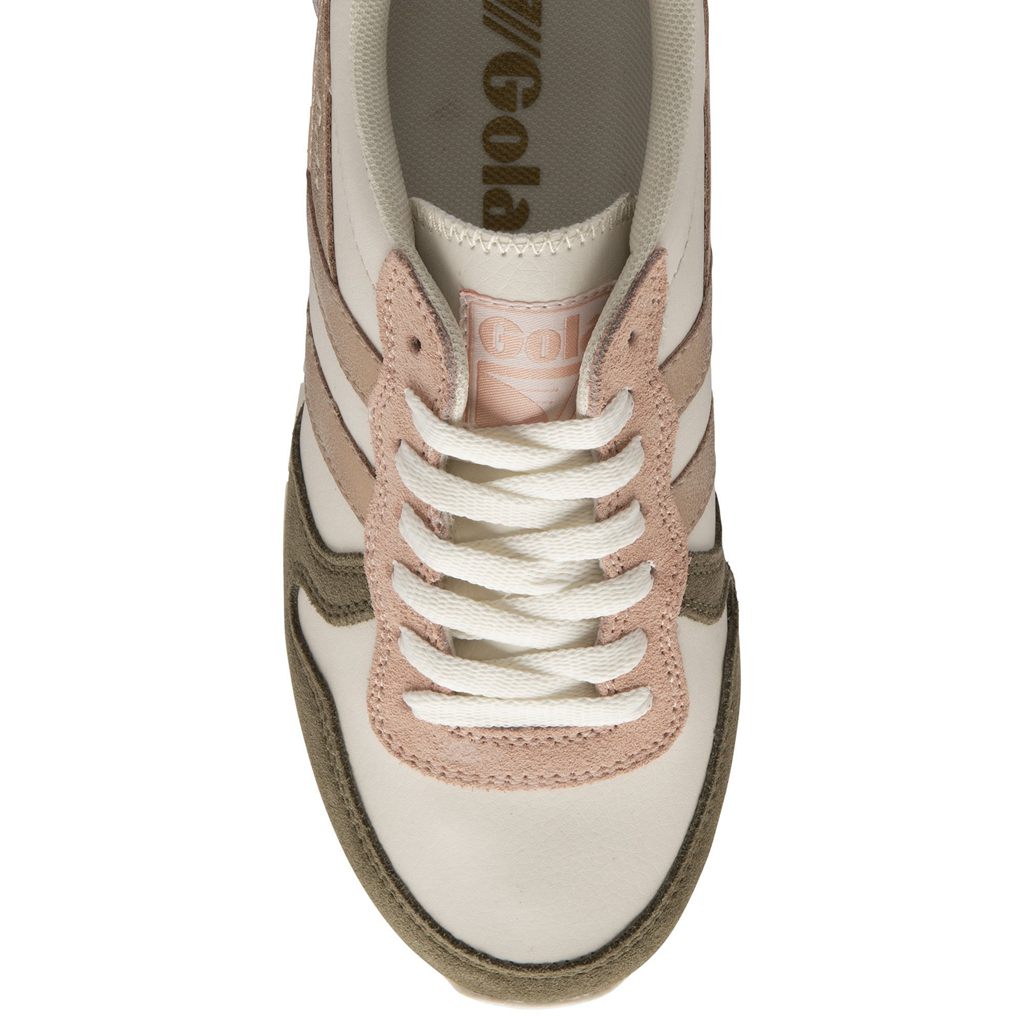 Gola Classics Daytona Quadrant Sneakers Fehér Khaki Rózsaszín Arany Hungary | CHO-743862
