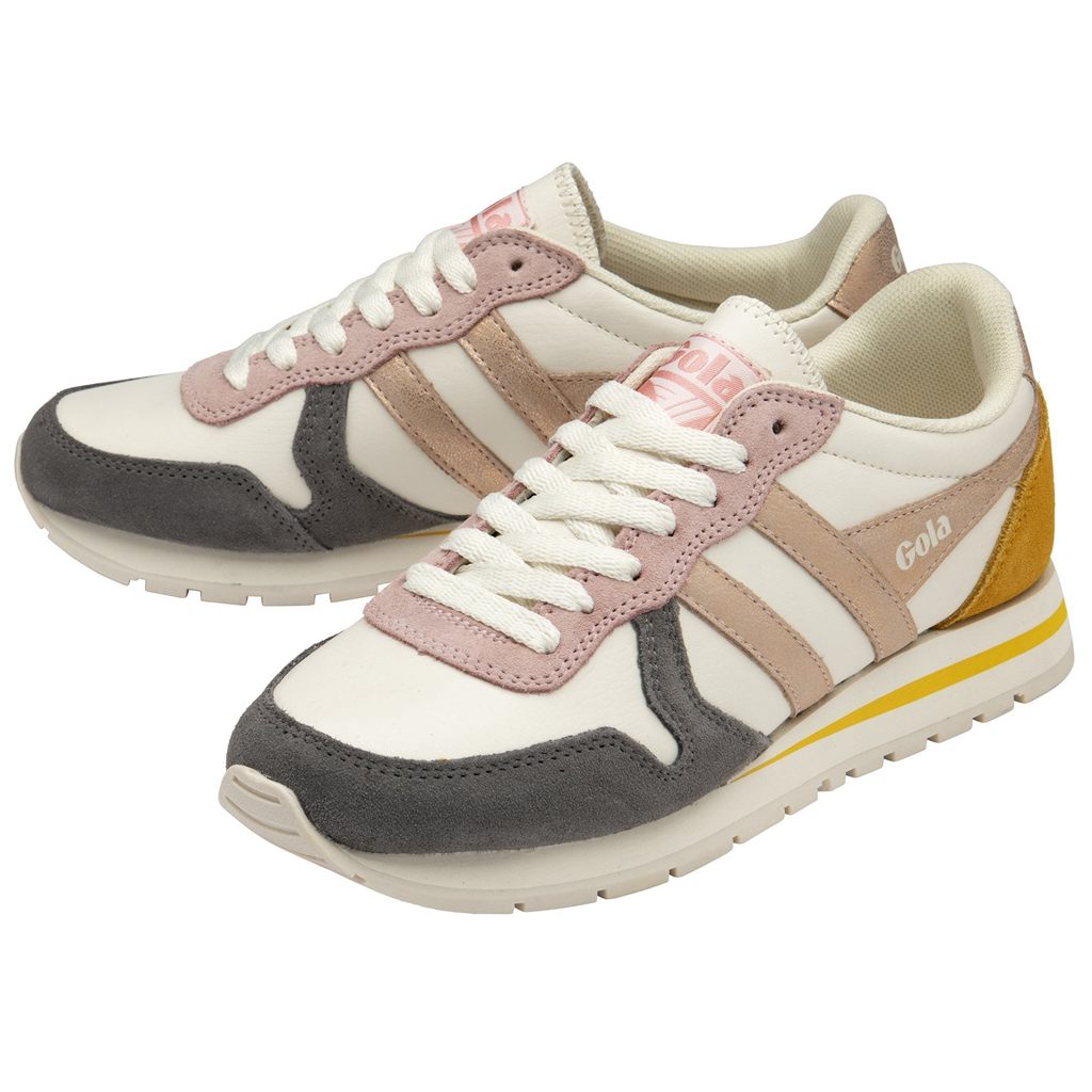 Gola Classics Daytona Quadrant Sneakers Fehér Rózsaszín Arany Hungary | QLX-476829
