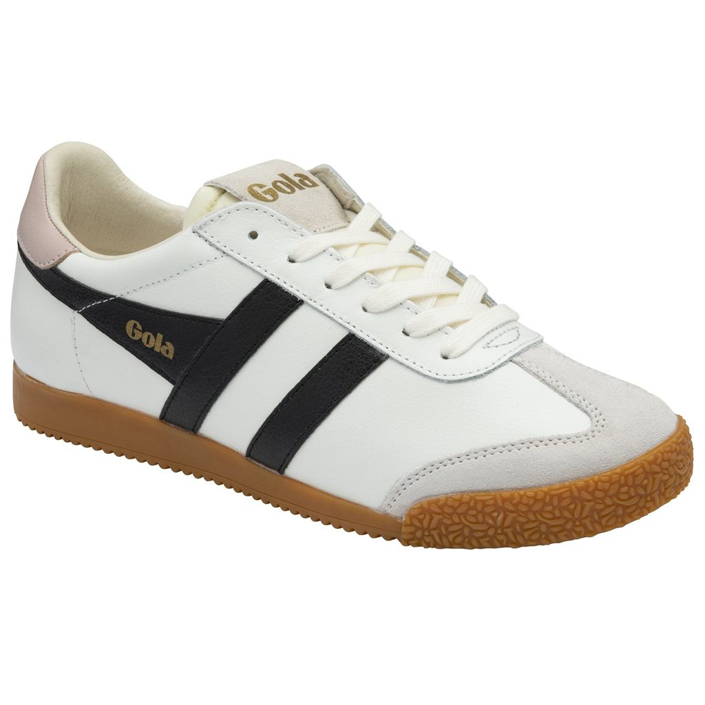 Gola Classics Elan Leather Sneakers Fehér Fekete Rózsaszín Hungary | GUE-250947