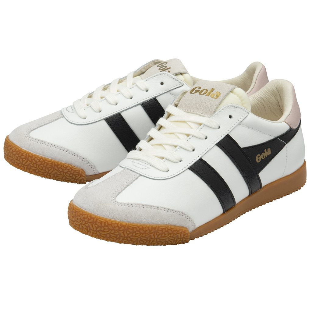 Gola Classics Elan Leather Sneakers Fehér Fekete Rózsaszín Hungary | GUE-250947