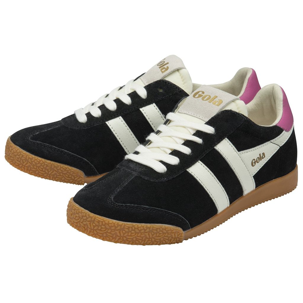 Gola Classics Elan Sneakers Fekete Fehér Fukszia Hungary | ZAS-361597
