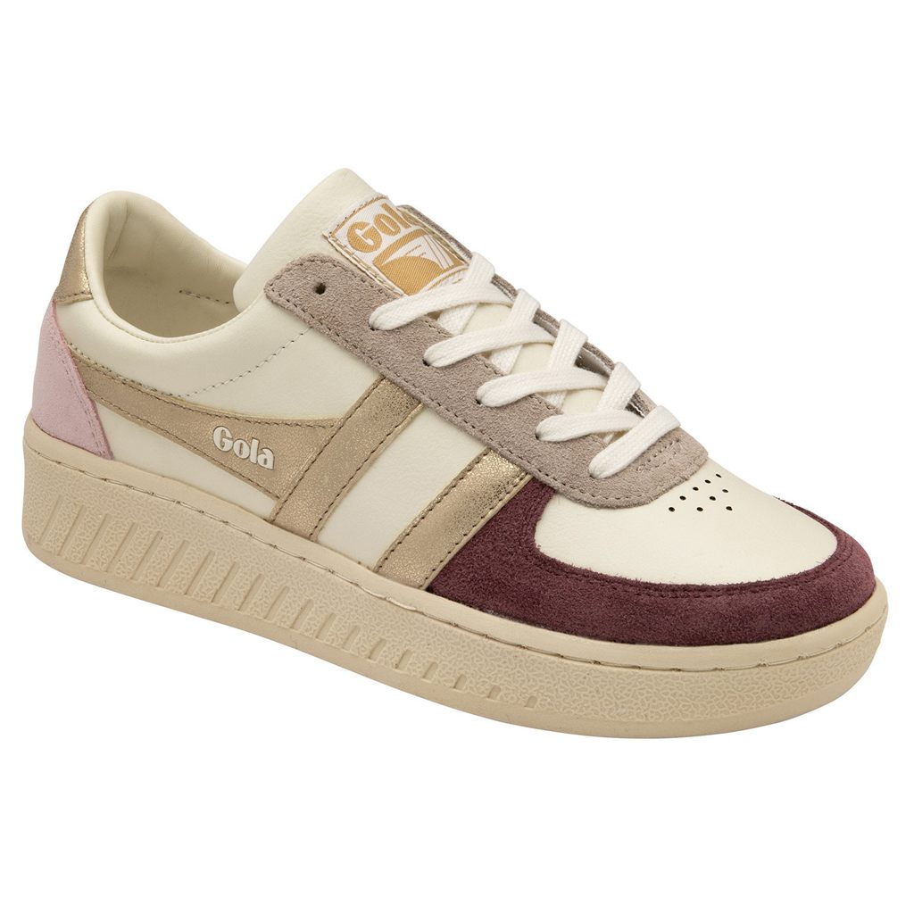 Gola Classics Grandslam Quadrant Sneakers Fehér Arany Rózsaszín Hungary | DUC-096375