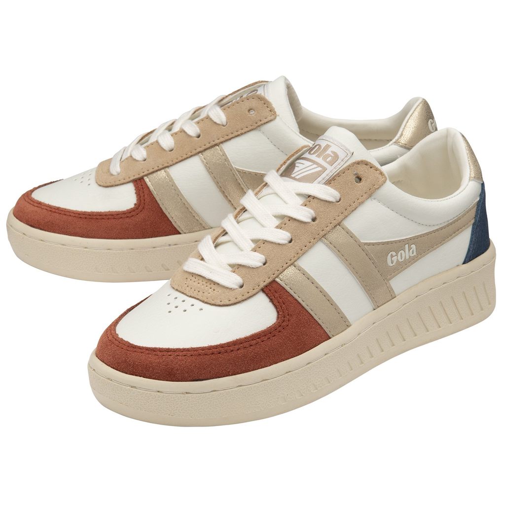 Gola Classics Grandslam Quadrant Sneakers Fehér Narancssárga Arany Hungary | GHM-062341