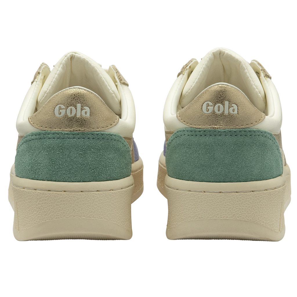 Gola Classics Grandslam Quadrant Sneakers Fehér Levendula Arany Zöld Hungary | ZYG-081397