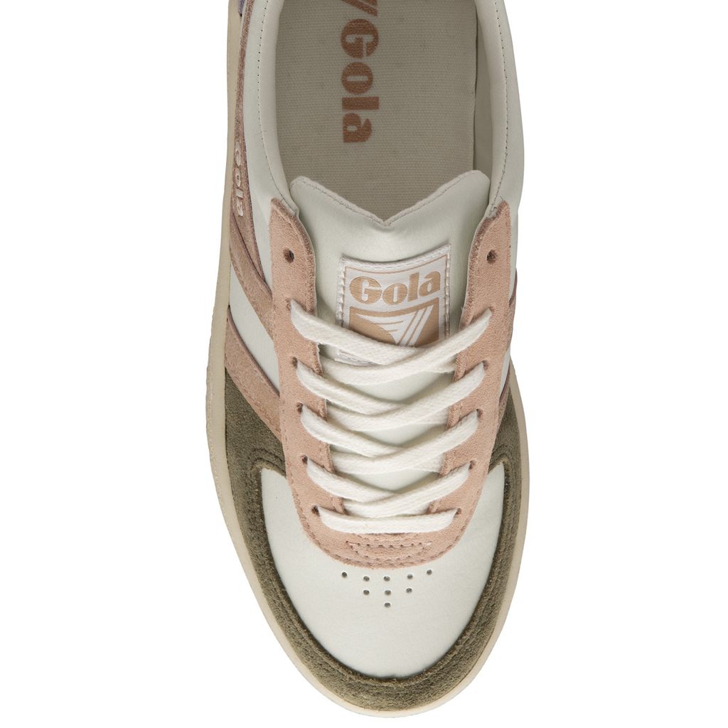 Gola Classics Grandslam Quadrant Sneakers Fehér Khaki Rózsaszín Arany Hungary | VQE-743189