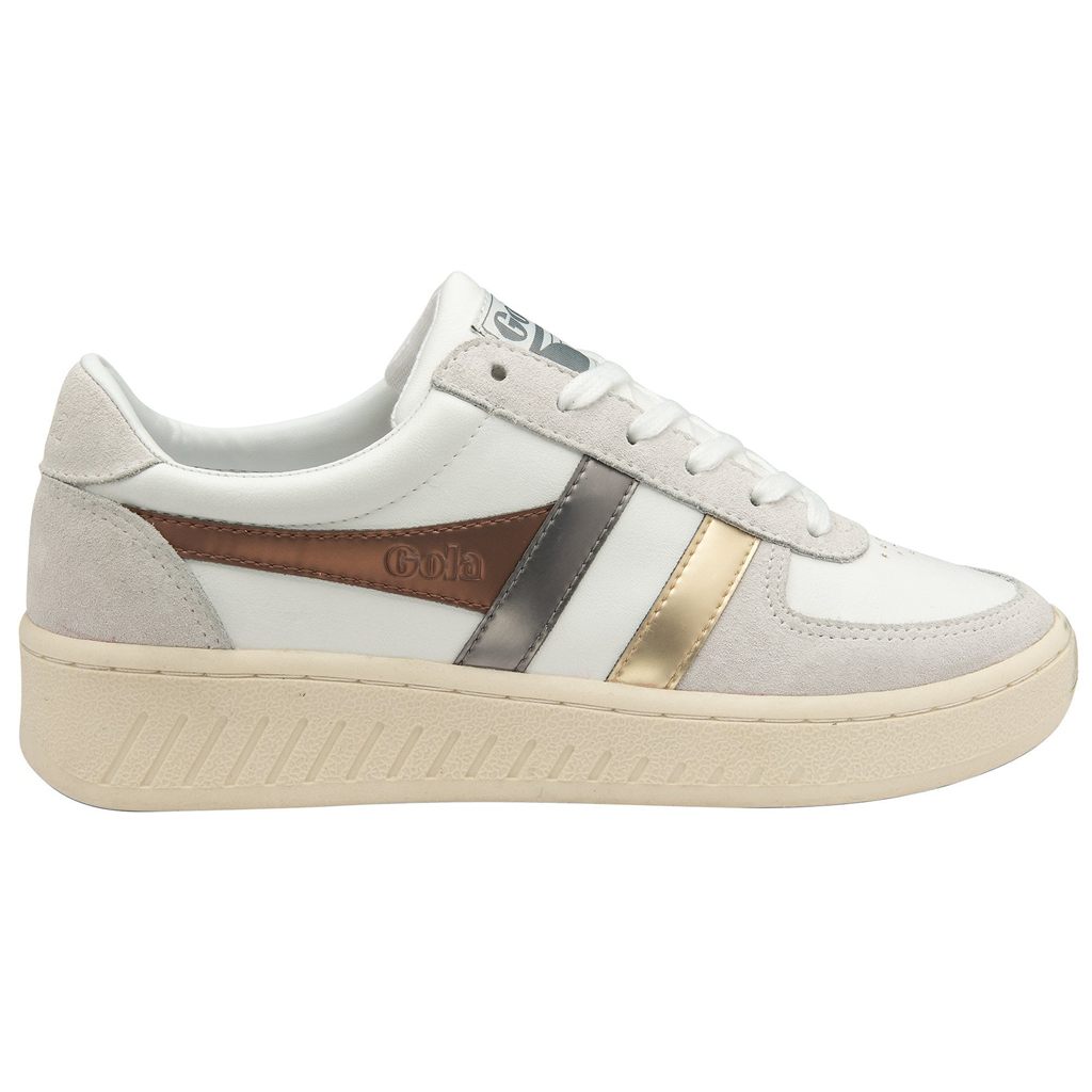Gola Classics Grandslam Trident Metallic Sneakers Fehér Arany Hungary | QHA-028734