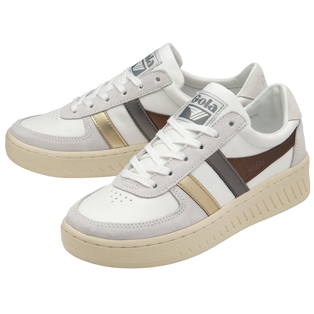 Gola Classics Grandslam Trident Metallic Sneakers Fehér Arany Hungary | QHA-028734