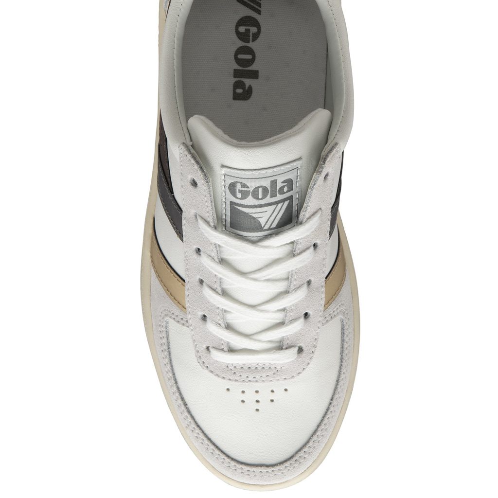 Gola Classics Grandslam Trident Metallic Sneakers Fehér Arany Hungary | QHA-028734