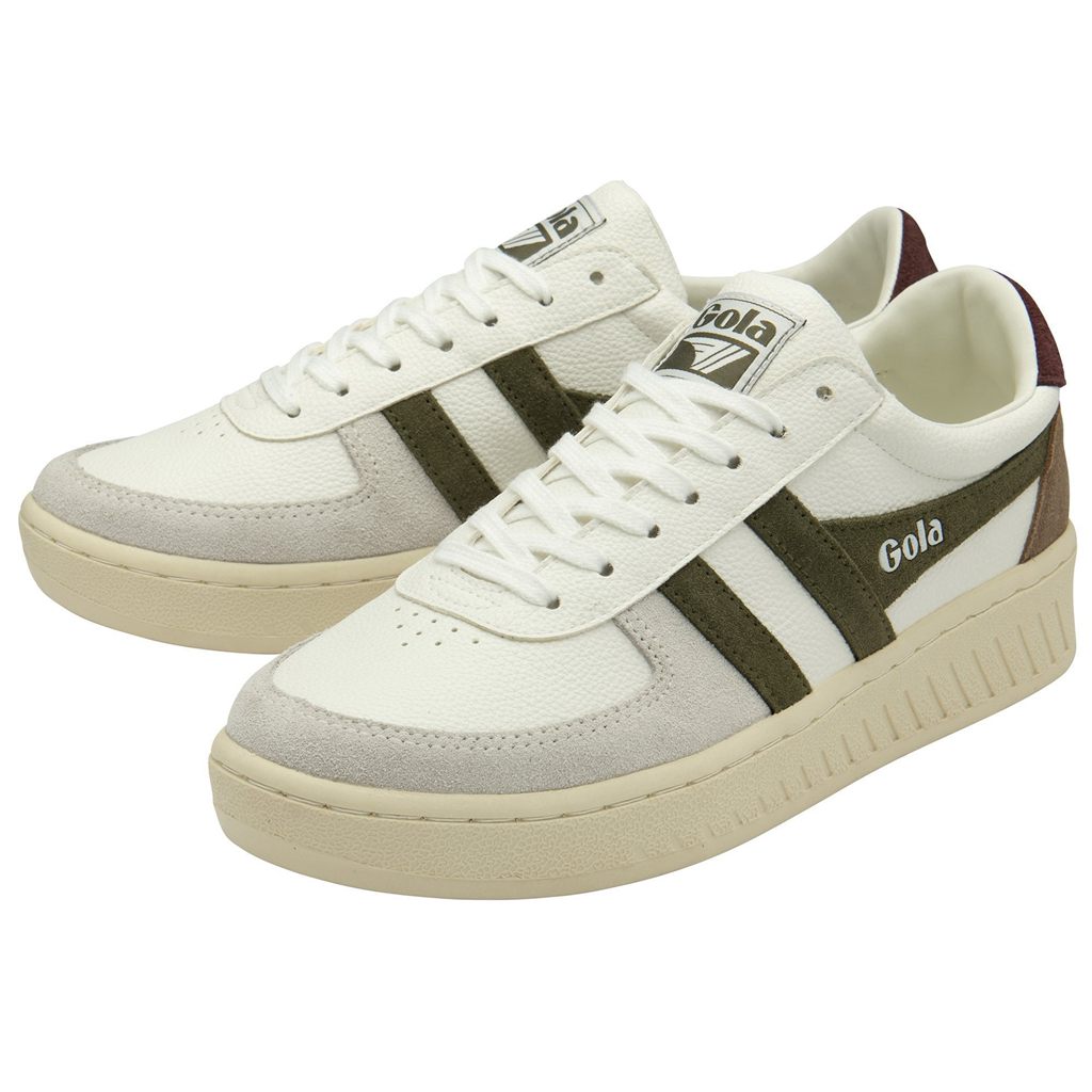 Gola Classics Grandslam Trident Sneakers Fehér Khaki Bordó Hungary | QHF-506873