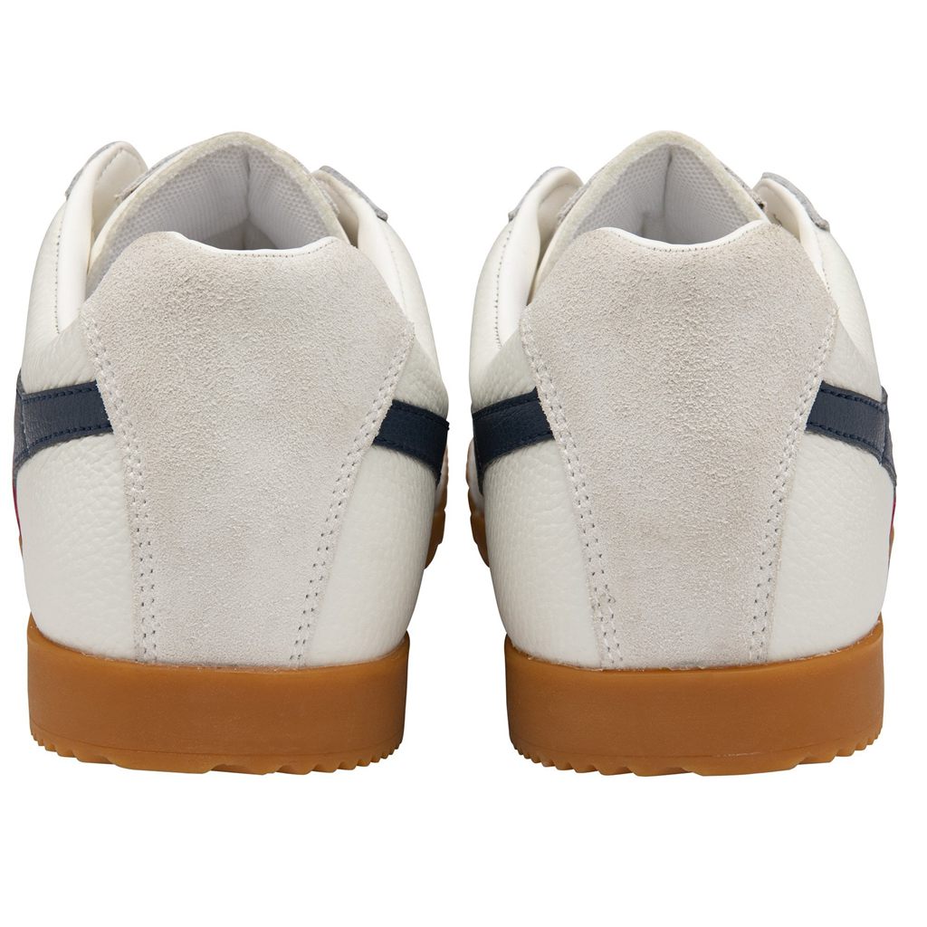 Gola Classics Harrier Leather Sneakers Fehér Sötétkék Piros Hungary | JRQ-274013