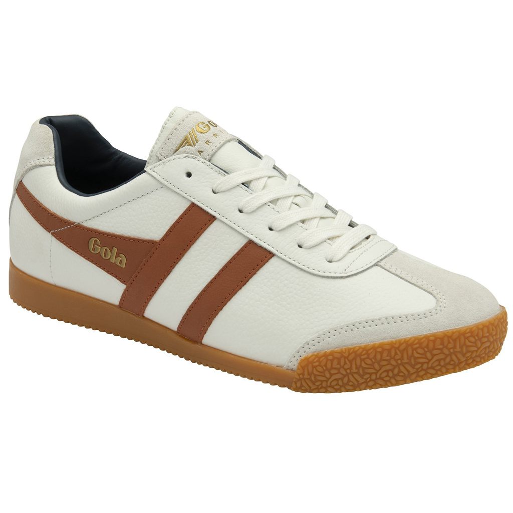 Gola Classics Harrier Leather Sneakers Fehér Narancssárga Sötétkék Hungary | CWG-609453
