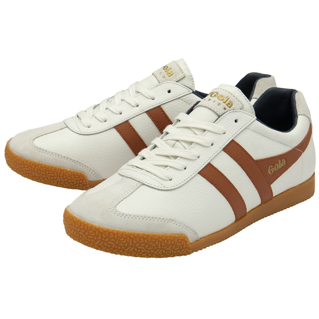 Gola Classics Harrier Leather Sneakers Fehér Narancssárga Sötétkék Hungary | CWG-609453