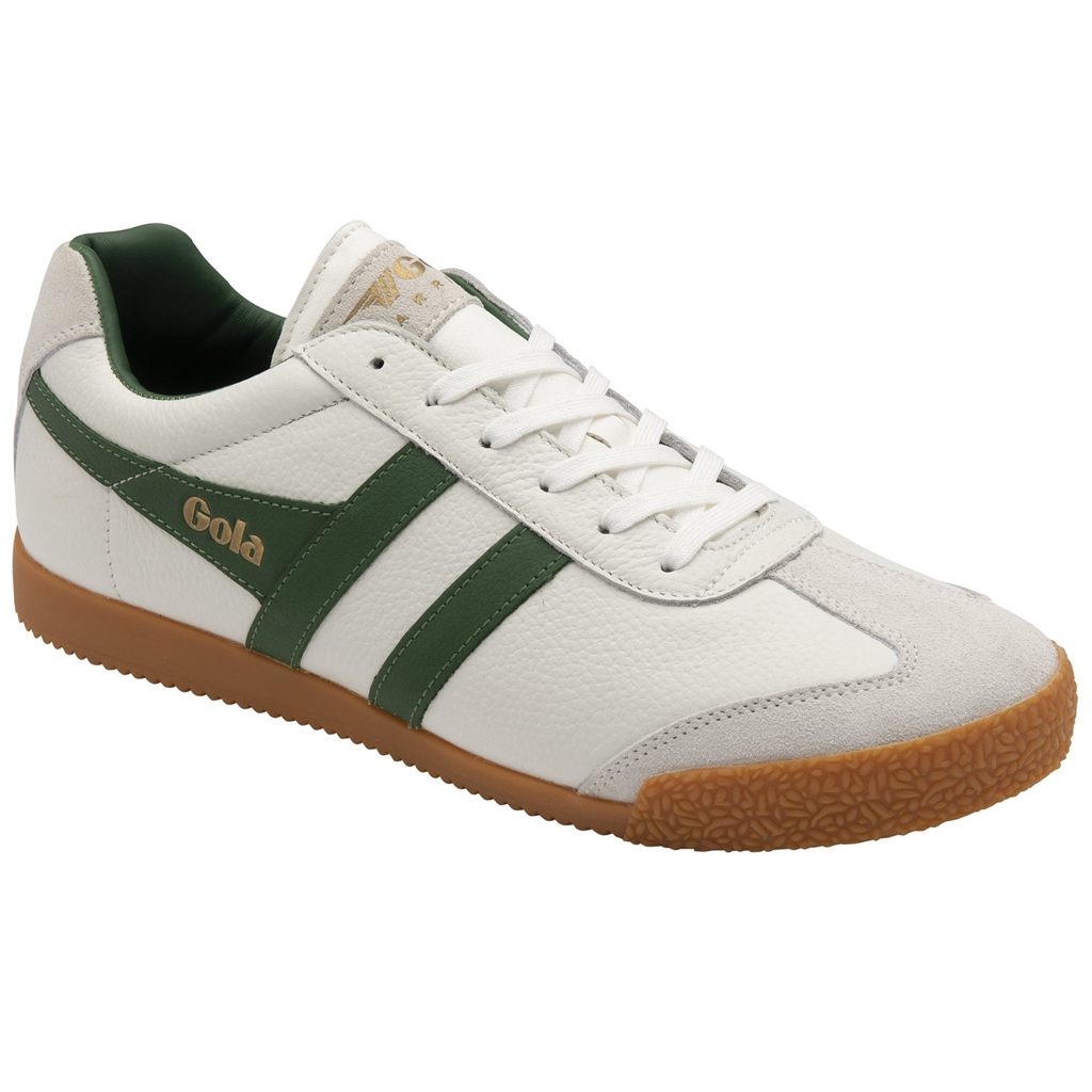 Gola Classics Harrier Leather Sneakers Fehér Zöld Zöld Hungary | IYT-596473