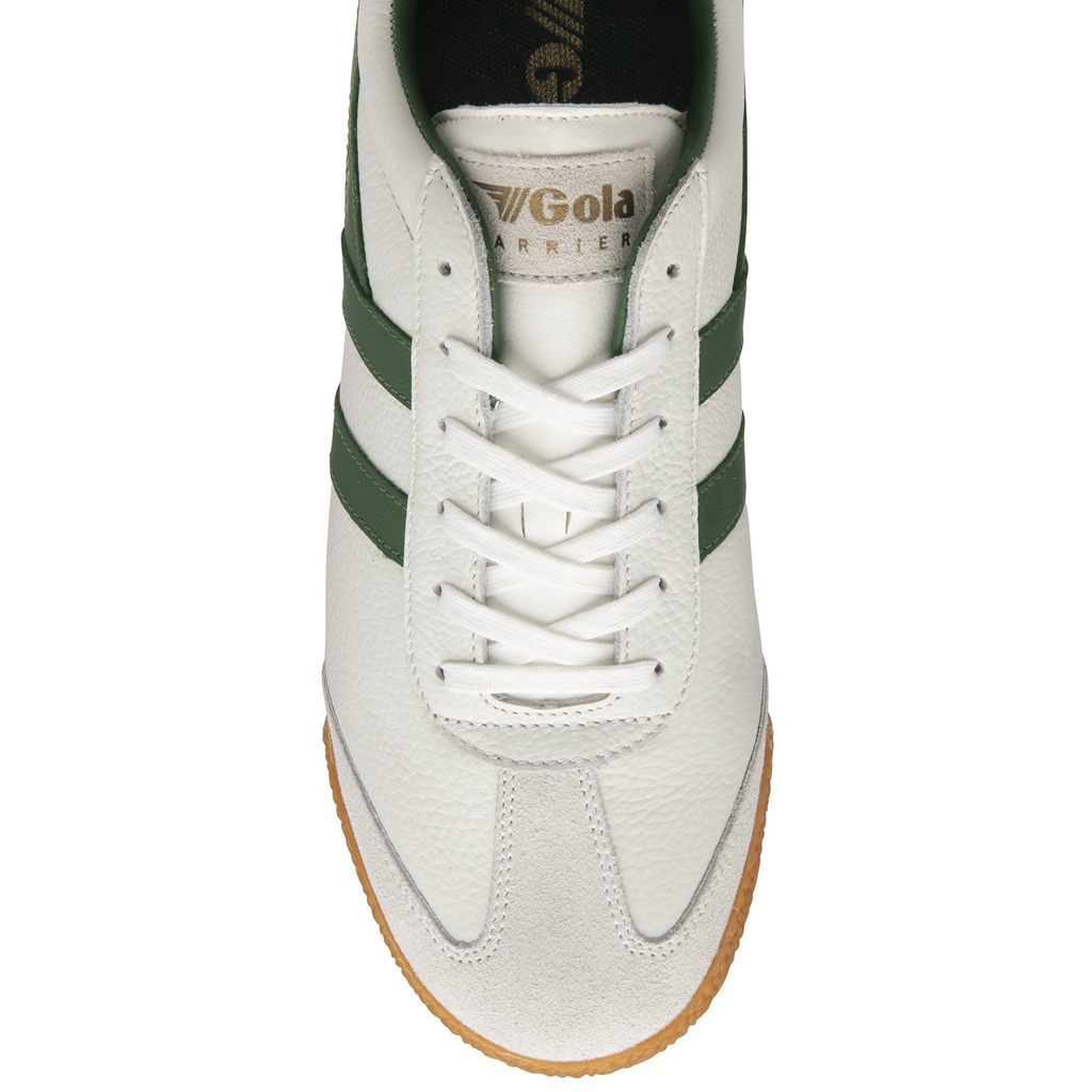 Gola Classics Harrier Leather Sneakers Fehér Zöld Zöld Hungary | IYT-596473