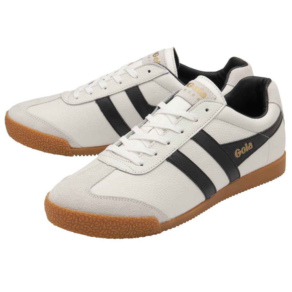Gola Classics Harrier Leather Sneakers Fehér Fekete Fekete Hungary | PHD-912758
