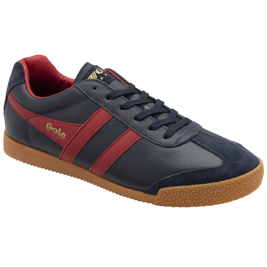 Gola Classics Harrier Leather Sneakers Sötétkék Mélypiros Mélypiros Hungary | KCL-068941