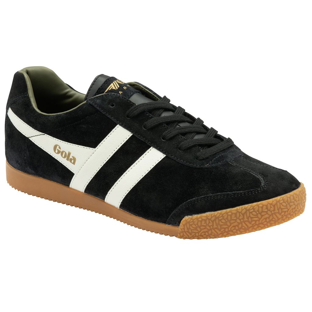 Gola Classics Harrier Suede Sneakers Fekete Fehér Khaki Hungary | BRY-568279