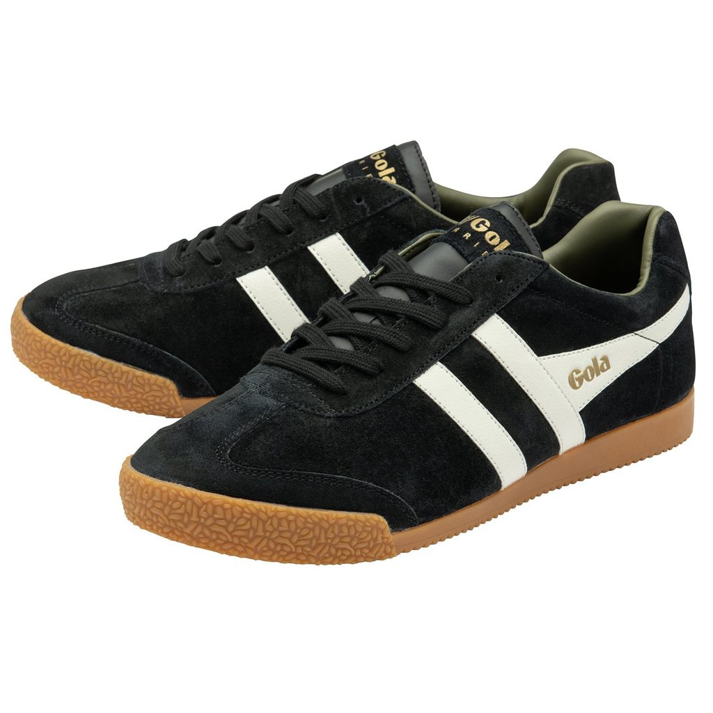 Gola Classics Harrier Suede Sneakers Fekete Fehér Khaki Hungary | BRY-568279