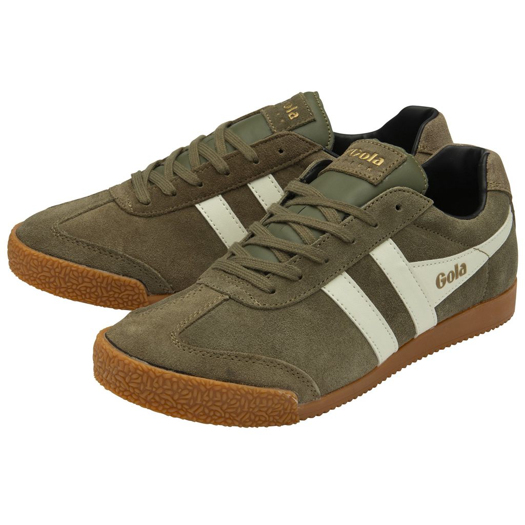Gola Classics Harrier Suede Sneakers Khaki Fehér Fekete Hungary | WBM-485126